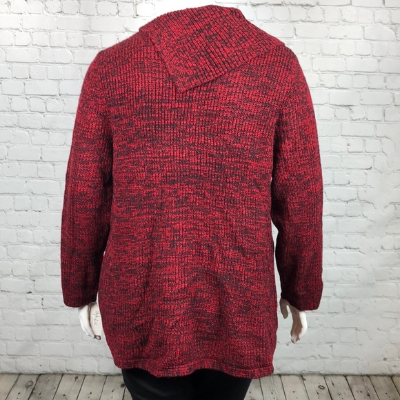 0X 3X Style & Co Red & Black Cowl Neck Sweater - Picture 3 of 6